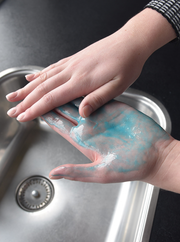hands visible soap