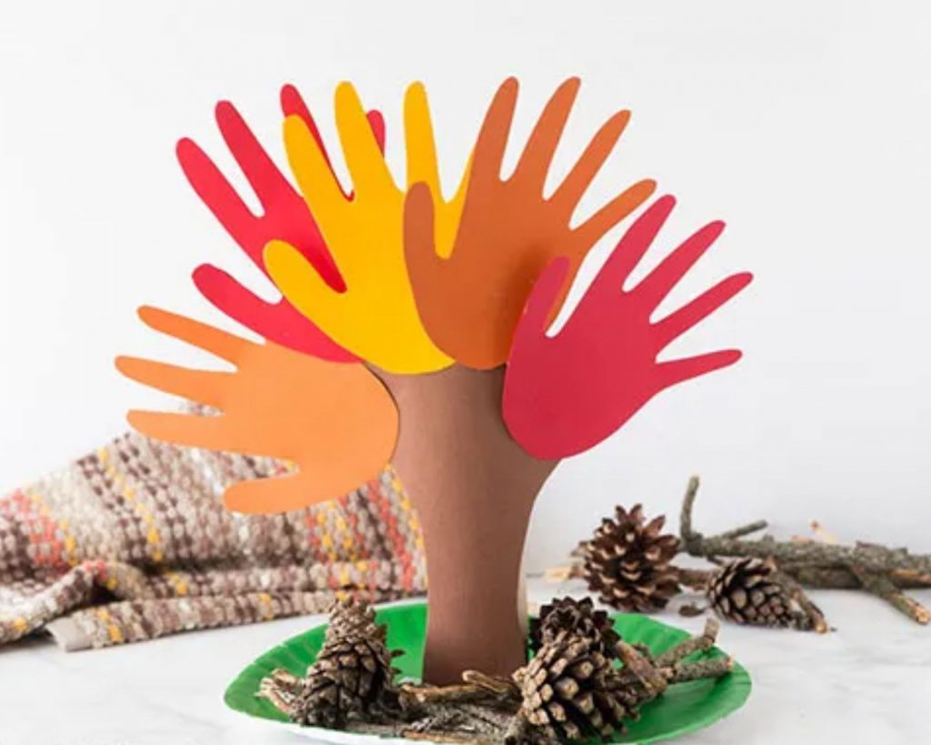 autumn craft handprint tree