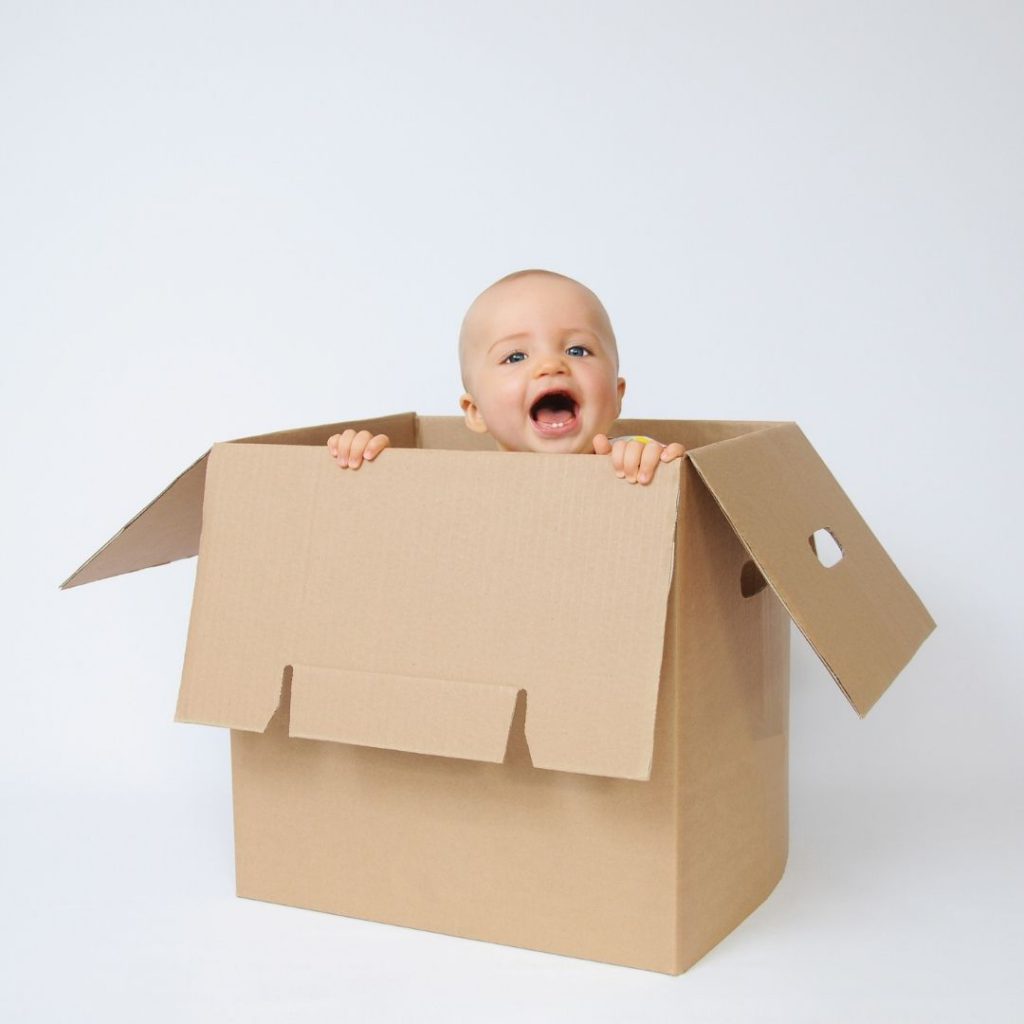 child in a box