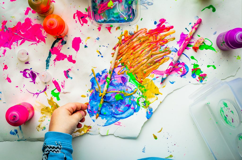 children being creative through arts and crafts