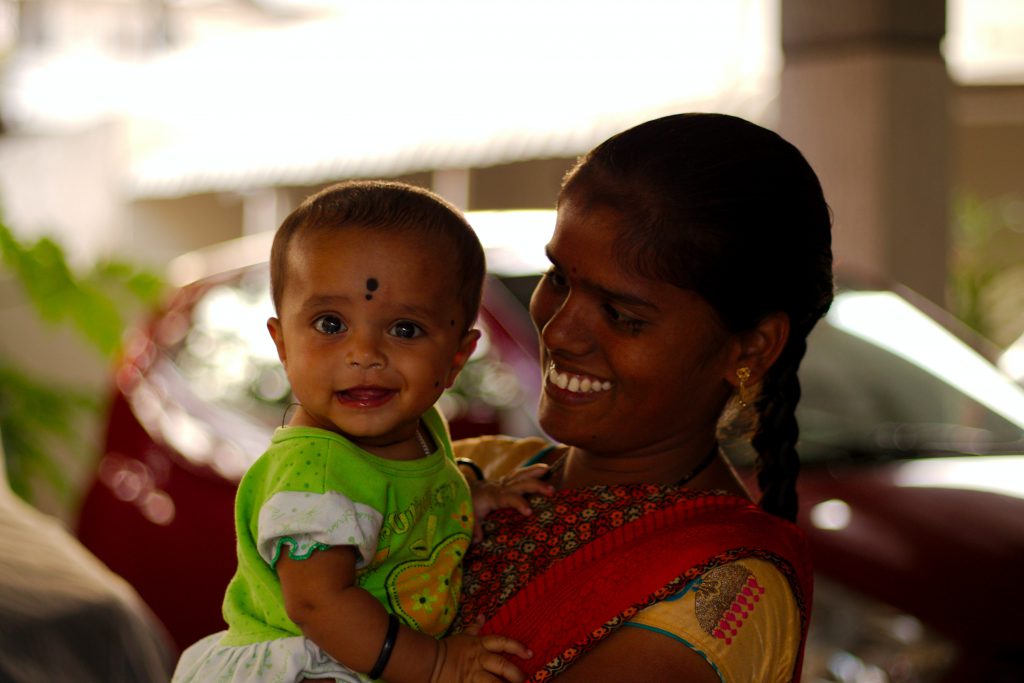 Indian mom with her child